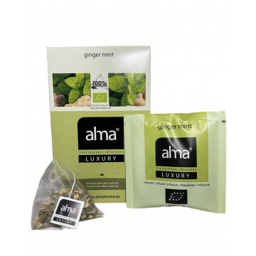 Alma PEPPERMINT GINGER sypaný bylinný čaj v pyramidách, 20 sáčků